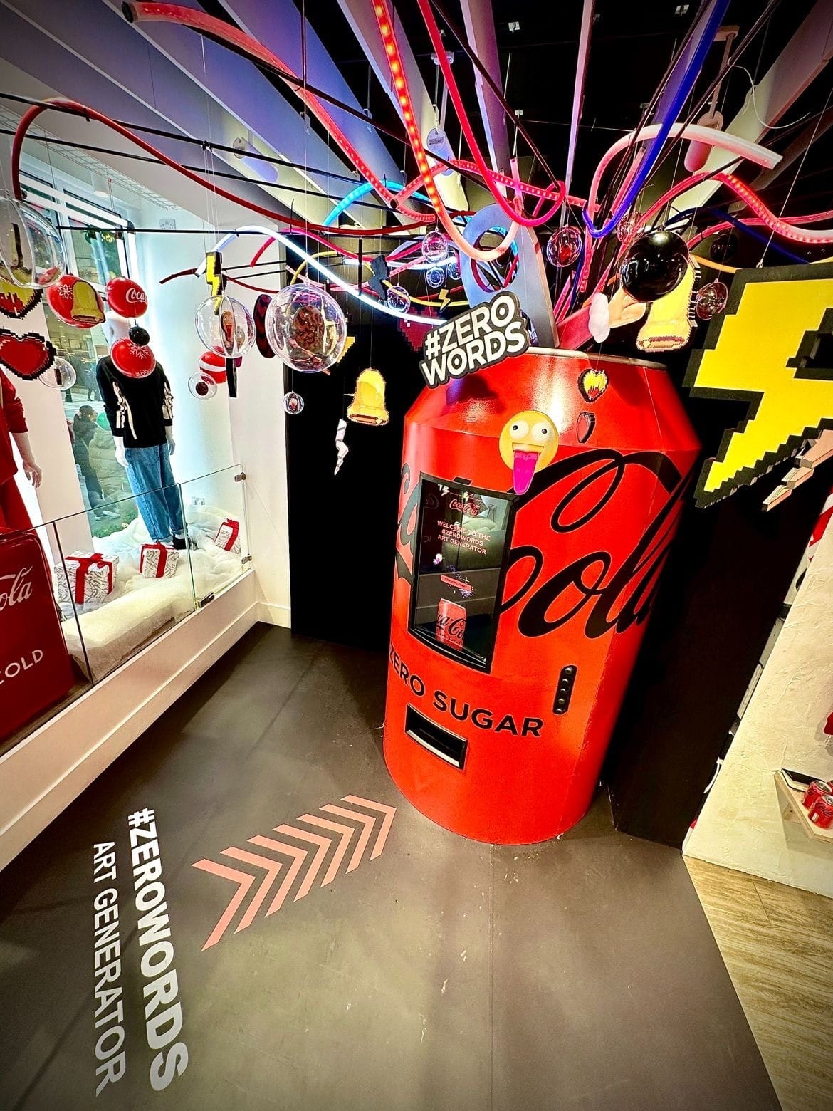 The Coke can machine live in the shop