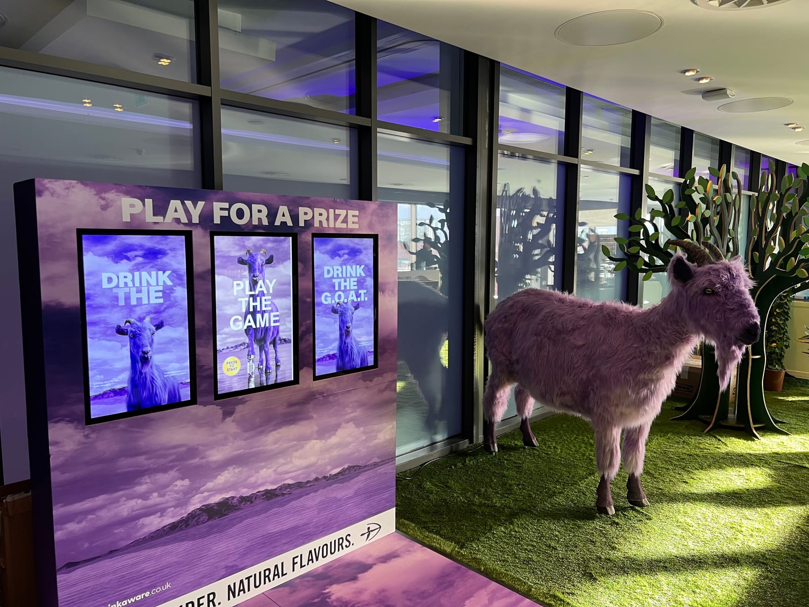 The Strongbow GOAT game on its screens